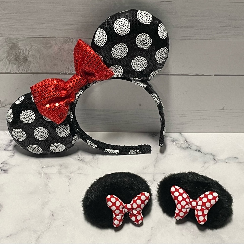 Disney Minnie Mouse Barrettes & Headband Set